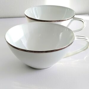 Vintage Noritake Tea Cups Japan with Platinum Trim Set of 2